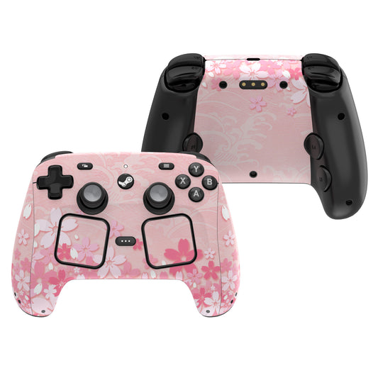 PlayVital Steam Controller 2 用 スキンシール 3枚セット｜Steam Controller 2026 対応・キズ防止・貼り跡が残りにくい 保護デカールステッカー【桜の花びら】