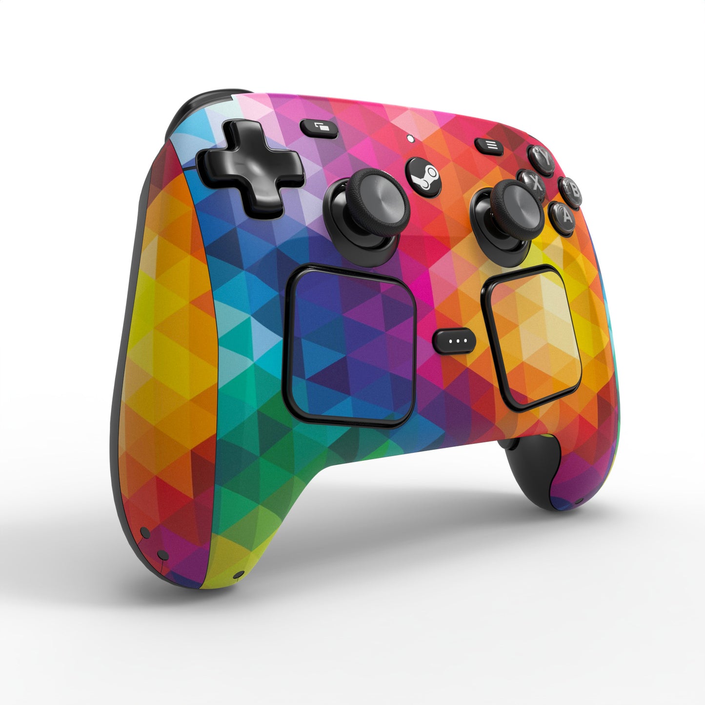 PlayVital Steam Controller 2 用 スキンシール 3枚セット｜Steam Controller 2026 対応・キズ防止・貼り跡が残りにくい 保護デカールステッカー【カラフルトライアングル】