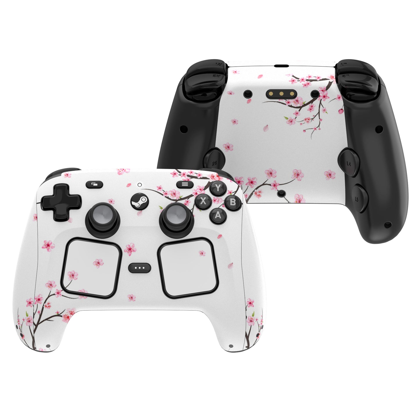PlayVital Steam Controller 2 用 スキンシール 3枚セット｜Steam Controller 2026 対応・キズ防止・貼り跡が残りにくい 保護デカールステッカー【散りゆく桜】