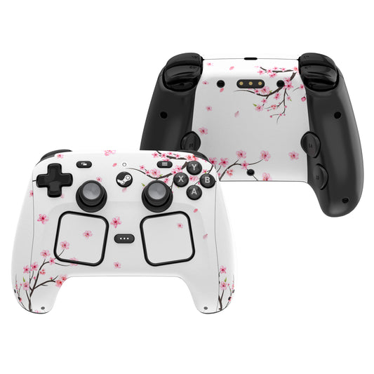 PlayVital Steam Controller 2 用 スキンシール 3枚セット｜Steam Controller 2026 対応・キズ防止・貼り跡が残りにくい 保護デカールステッカー【散りゆく桜】
