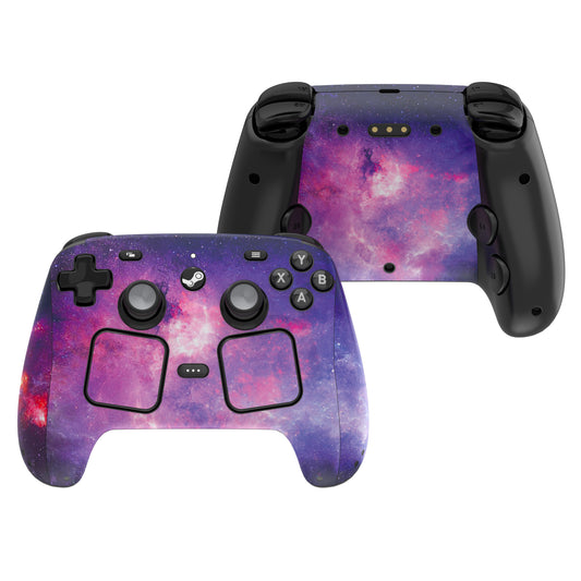 PlayVital Steam Controller 2 用 スキンシール 3枚セット｜Steam Controller 2026 対応・キズ防止・貼り跡が残りにくい 保護デカールステッカー【ネビュラギャラクシー】