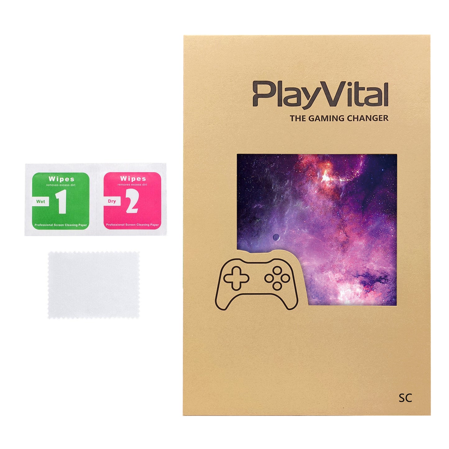 PlayVital Steam Controller 2 用 スキンシール 3枚セット｜Steam Controller 2026 対応・キズ防止・貼り跡が残りにくい 保護デカールステッカー【ネビュラギャラクシー】