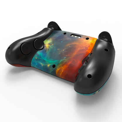 PlayVital Steam Controller 2 用 スキンシール 3枚セット｜Steam Controller 2026 対応・キズ防止・貼り跡が残りにくい 保護デカールステッカー【オレンジ スター ユニバース】