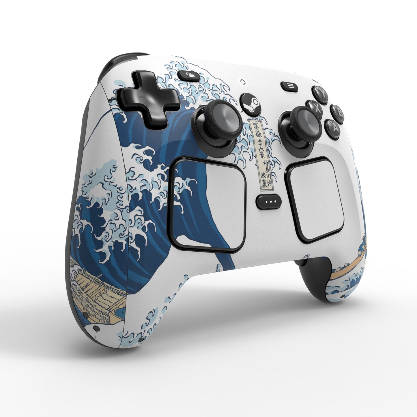 PlayVital Steam Controller 2 用 スキンシール 3枚セット｜Steam Controller 2026 対応・キズ防止・貼り跡が残りにくい 保護デカールステッカー【グレートウェーブ】
