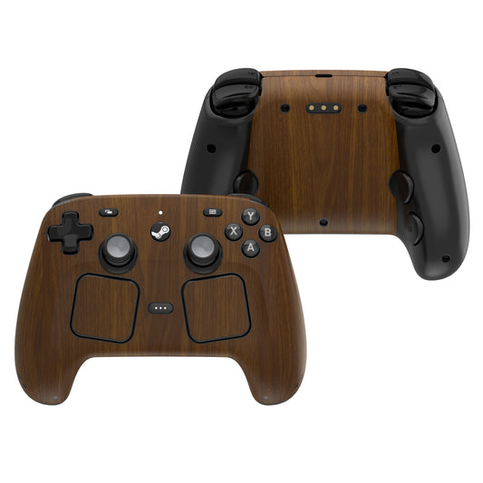 PlayVital Steam Controller 2 用 スキンシール 3枚セット｜Steam Controller 2026 対応・キズ防止・貼り跡が残りにくい 保護デカールステッカー【木目調】