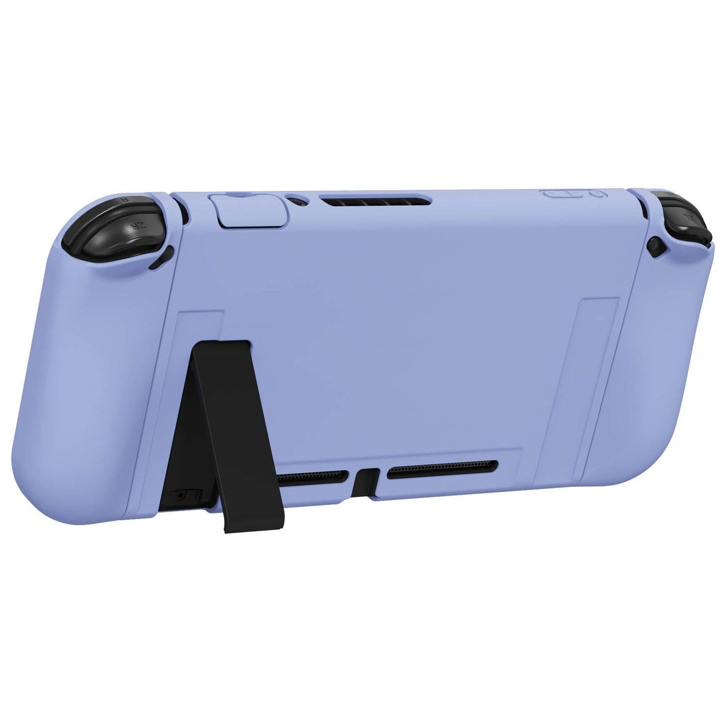 PlayVital ZealProtect Soft Protective Case for Nintendo Switch, Flexible Cover for Switch with Tempered Glass Screen Protector & Thumb Grips & ABXY Direction Button Caps - Light Violet - RNSYM5003 playvital