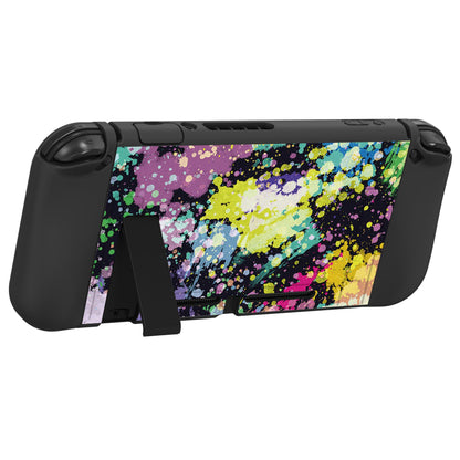 PlayVital ZealProtect Soft Protective Case for Nintendo Switch, Flexible Cover for Switch with Tempered Glass Screen Protector & Thumb Grips & ABXY Direction Button Caps - Watercolour Splash - RNSYV6004 playvital