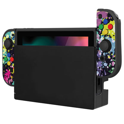 PlayVital ZealProtect Soft Protective Case for Nintendo Switch, Flexible Cover for Switch with Tempered Glass Screen Protector & Thumb Grips & ABXY Direction Button Caps - Watercolour Splash - RNSYV6004 playvital