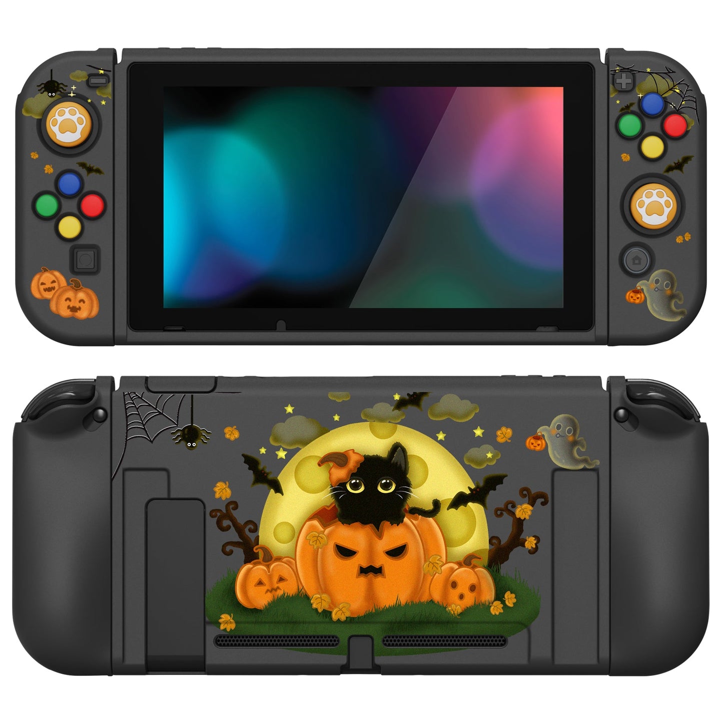 PlayVital ZealProtect Soft Protective Case for Nintendo Switch - Moon Night Halloween - RNSYV6026 playvital