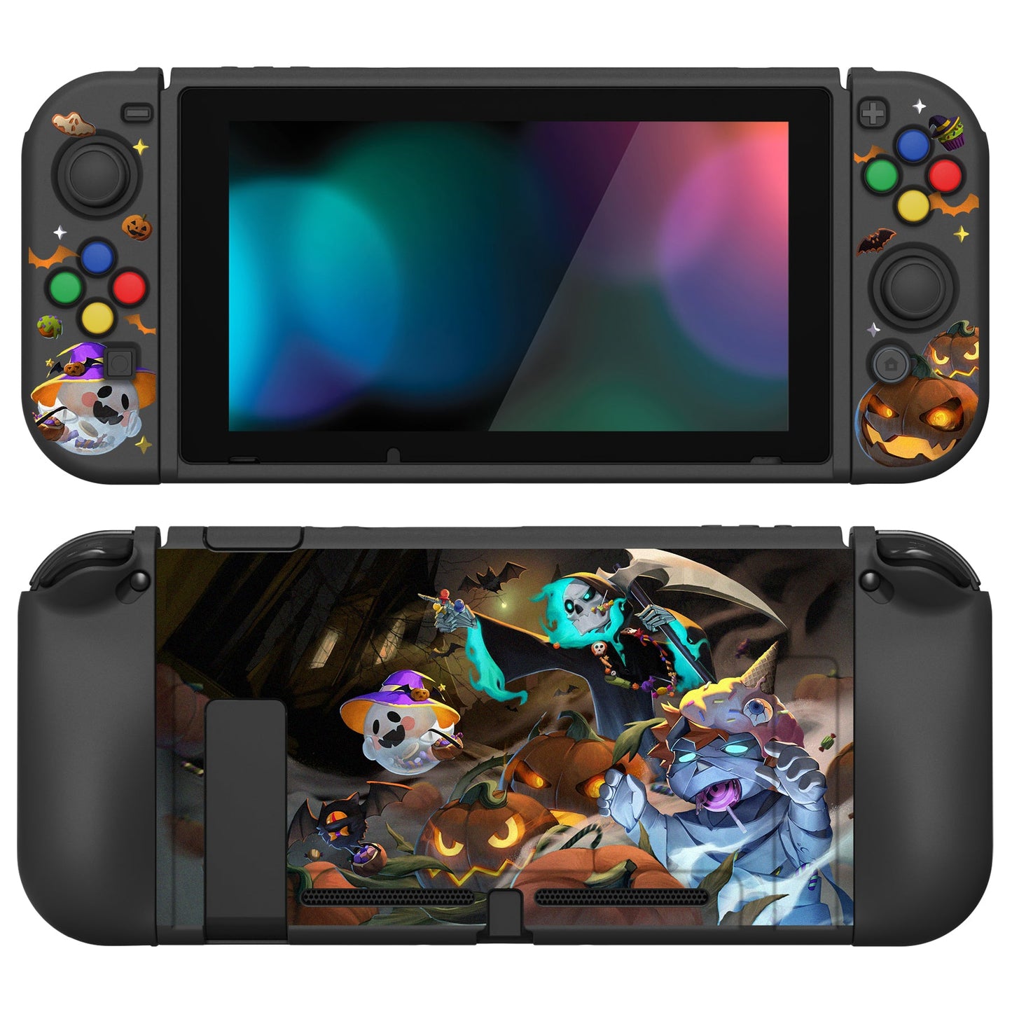 PlayVital ZealProtect Soft Protective Case for Nintendo Switch - Halloween Candy Night - RNSYV6028 playvital