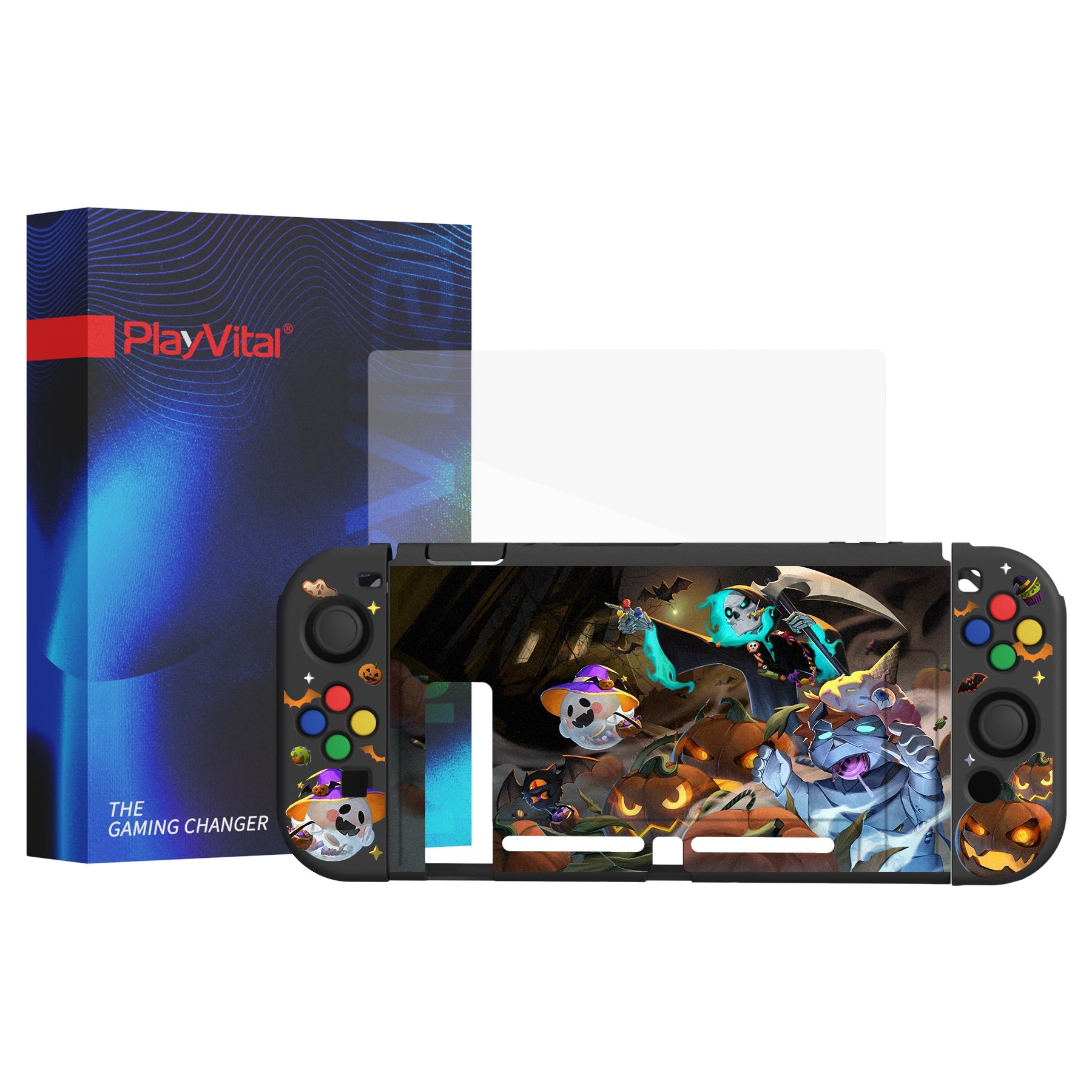 PlayVital ZealProtect Soft Protective Case for Nintendo Switch - Halloween Candy Night - RNSYV6028 playvital