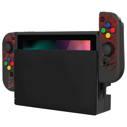 PlayVital ZealProtect Soft Protective Case for Nintendo Switch, Flexible Cover for Switch with Tempered Glass Screen Protector & Thumb Grips & ABXY Direction Button Caps - Clown Hahaha - RNSYV6035 playvital