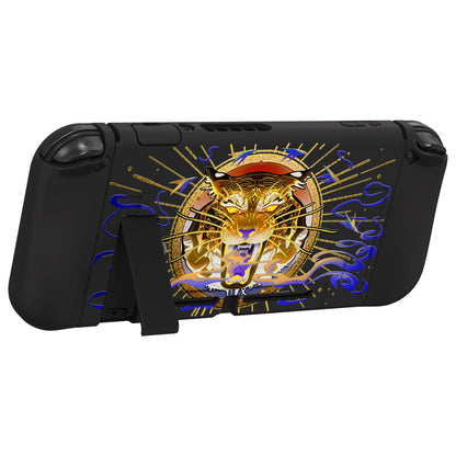 PlayVital ZealProtect Soft Protective Case for Nintendo Switch, Flexible Cover for Switch with Tempered Glass Screen Protector & Thumb Grips & ABXY Direction Button Caps - Tiger Tarot - RNSYV6042 playvital