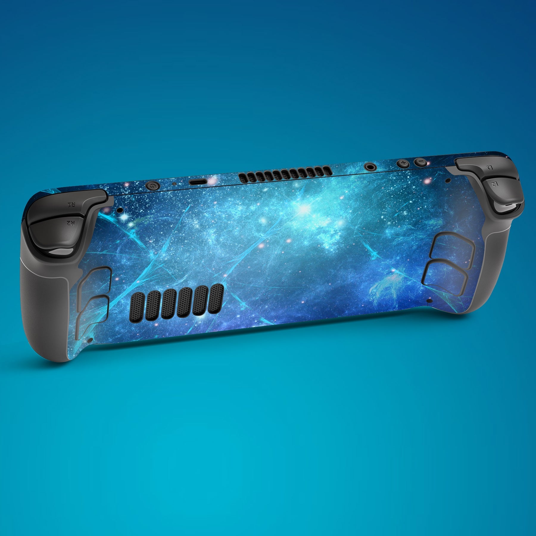 PlayVital Full Set Protective Skin Decal for Steam Deck, Custom Stickers Vinyl Cover for Steam Deck Handheld Gaming PC - Blue Nebula - SDTM004 playvital