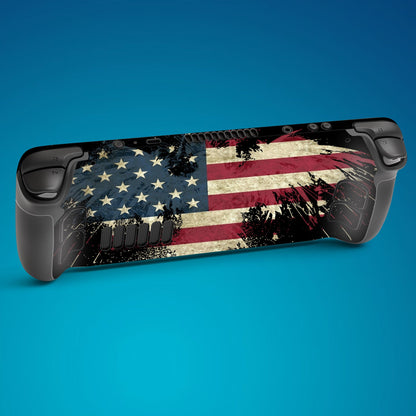 PlayVital Full Set Protective Skin Decal for Steam Deck, Custom Stickers Vinyl Cover for Steam Deck Handheld Gaming PC - US Flag The Stars & Stripes - SDTM005 playvital