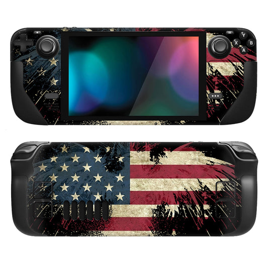 PlayVital Full Set Protective Skin Decal for Steam Deck, Custom Stickers Vinyl Cover for Steam Deck Handheld Gaming PC - US Flag The Stars & Stripes - SDTM005 playvital