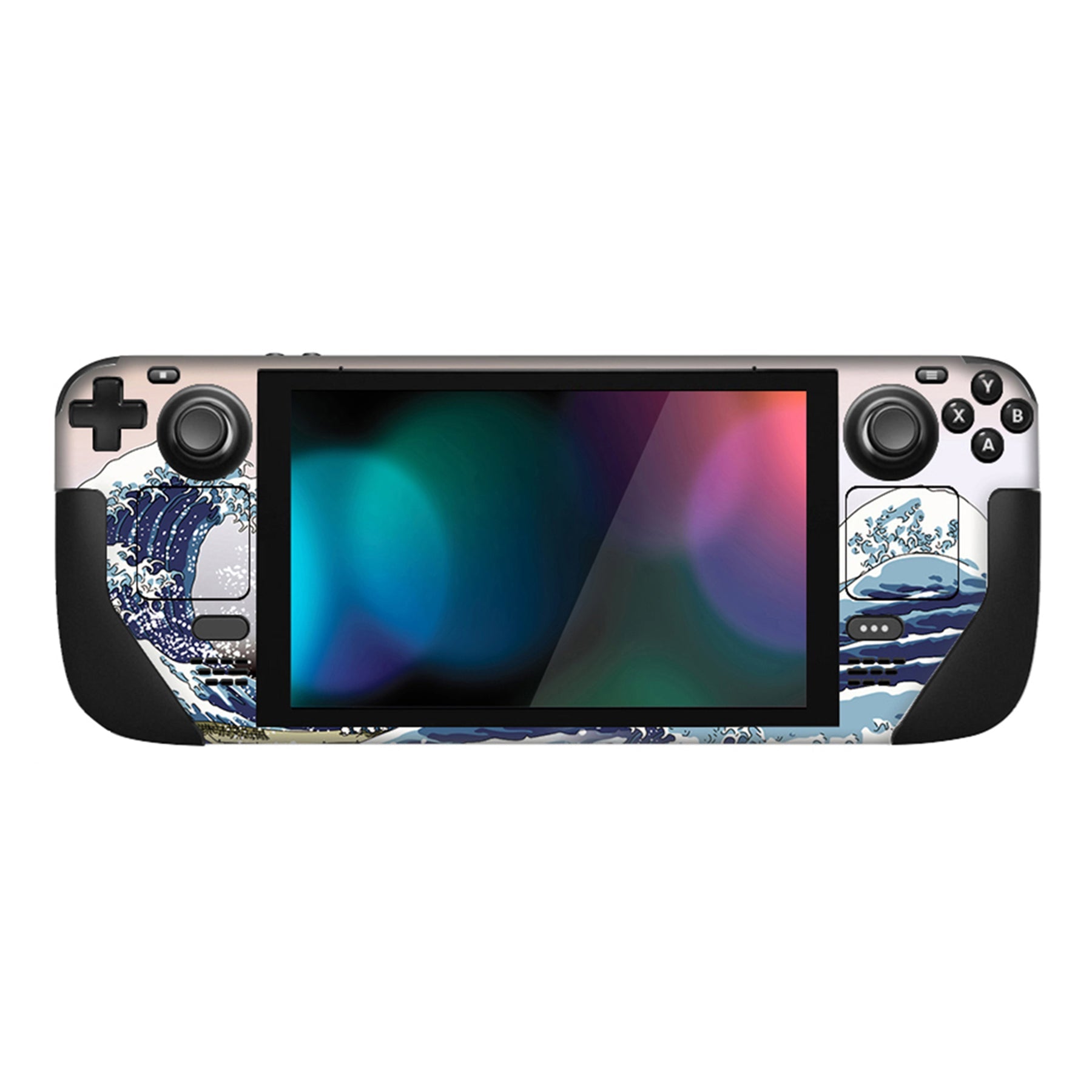 PlayVital Full Set Protective Skin Decal for Steam Deck, Custom Stickers Vinyl Cover for Steam Deck Handheld Gaming PC - The Great Wave - SDTM008 playvital