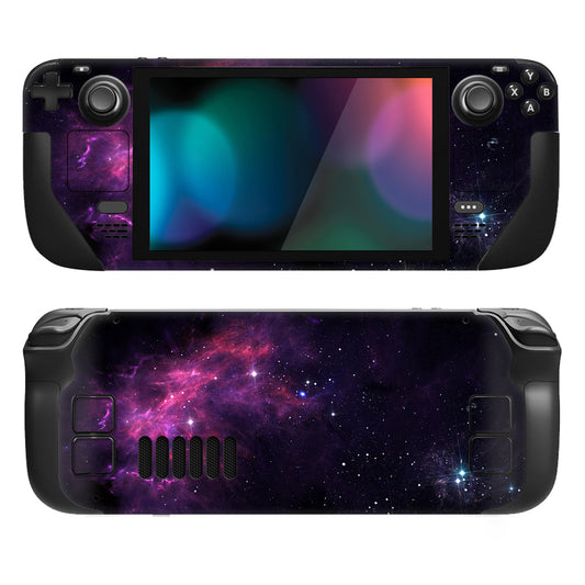 PlayVital Full Set Protective Skin Decal for Steam Deck, Custom Stickers Vinyl Cover for Steam Deck Handheld Gaming PC - Purple Nebula - SDTM016 playvital