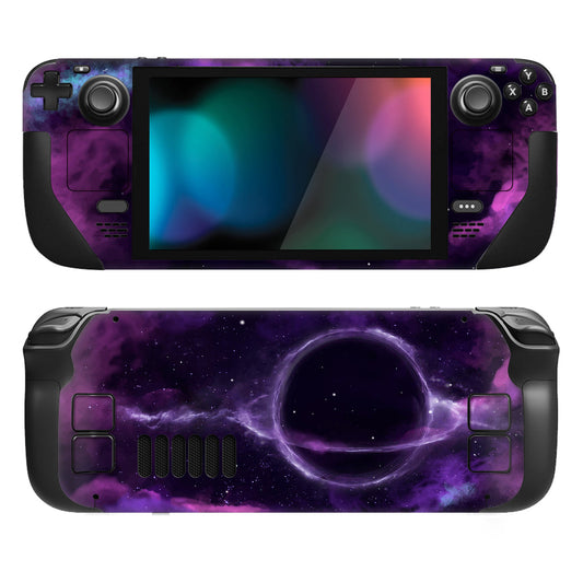 PlayVital Full Set Protective Skin Decal for Steam Deck, Custom Stickers Vinyl Cover for Steam Deck Handheld Gaming PC - Purple Deep Space - SDTM020 playvital