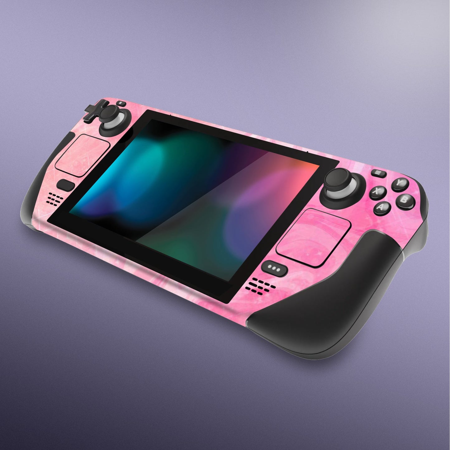 PlayVital Full Set Protective Skin Decal for Steam Deck, Custom Stickers Vinyl Cover for Steam Deck Handheld Gaming PC - Psychedelic Pink - SDTM027 playvital