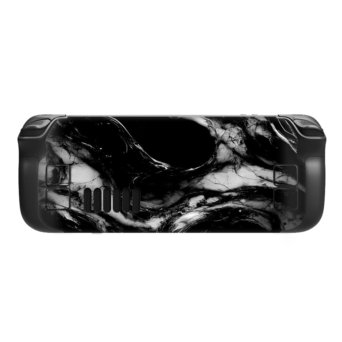 PlayVital Full Set Protective Skin Decal for Steam Deck, Custom Stickers Vinyl Cover for Steam Deck Handheld Gaming PC - Black Watercolor Marble - SDTM030 playvital