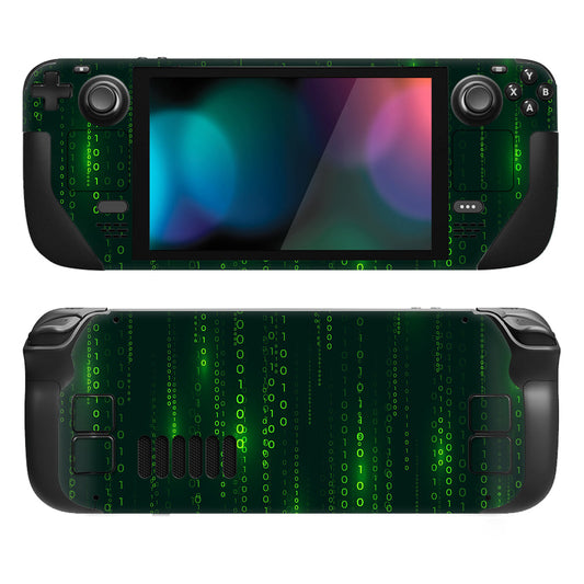 PlayVital Full Set Protective Skin Decal for Steam Deck, Custom Stickers Vinyl Cover for Steam Deck Handheld Gaming PC - Messy Code - SDTM044 playvital