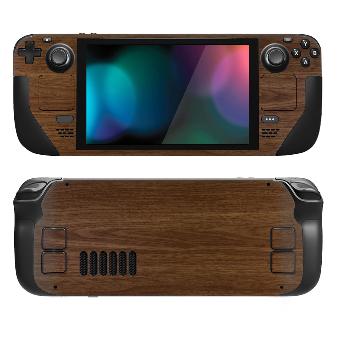 PlayVital Full Set Protective Skin Decal for Steam Deck, Custom Stickers Vinyl Cover for Steam Deck Handheld Gaming PC - Wood Grain - SDTM051 PlayVital