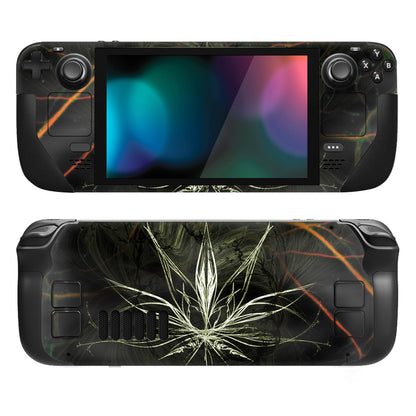 PlayVital Full Set Protective Skin Decal for Steam Deck, Custom Stickers Vinyl Cover for Steam Deck Handheld Gaming PC - Illusory Leaf - SDTM054 PlayVital