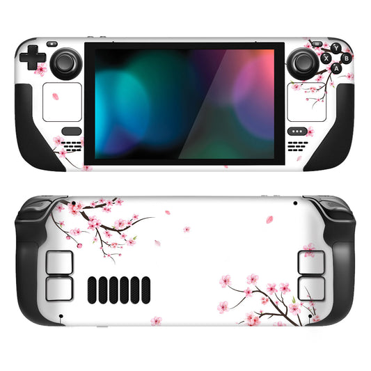 PlayVital Full Set Protective Skin Decal for Steam Deck, Custom Stickers Vinyl Cover for Steam Deck Handheld Gaming PC - Falling Cherry Blossom - SDTM059 PlayVital