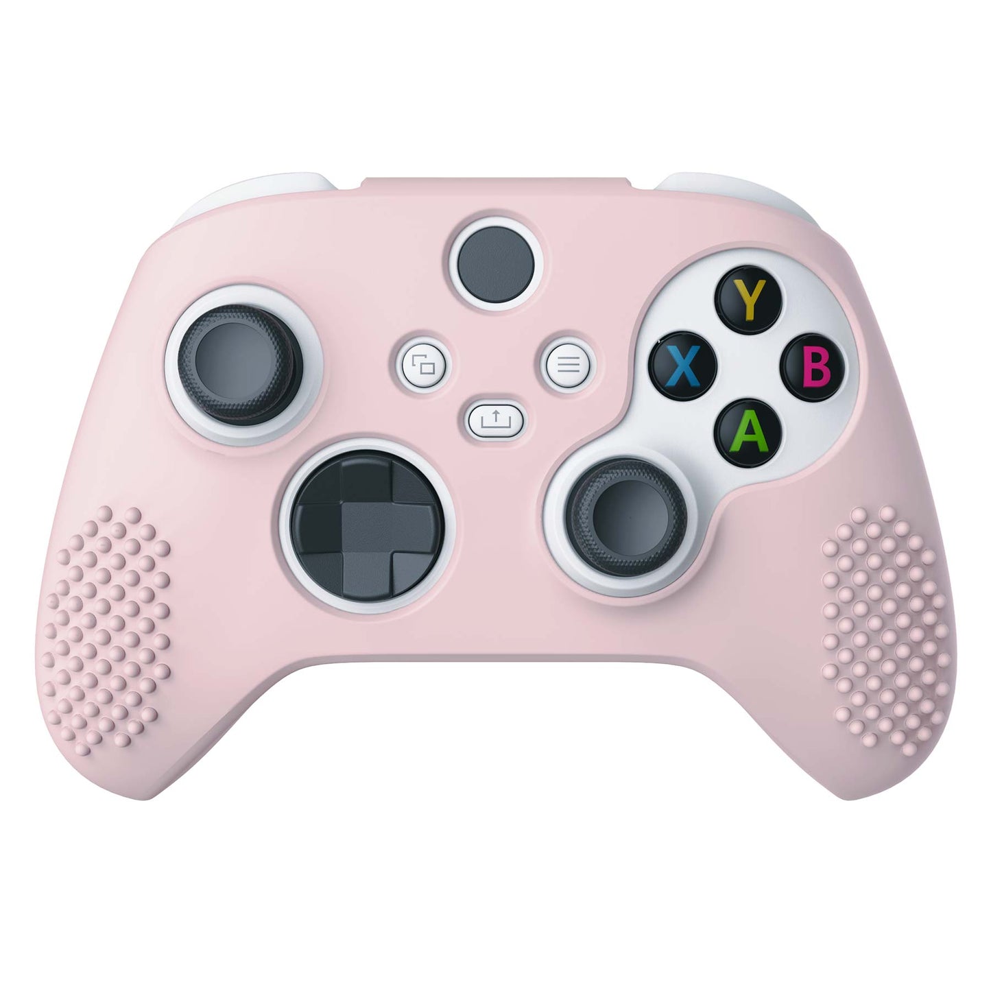 PlayVital Pink 3D Studded Edition Anti-slip Silicone Cover Skin for Xbox Series X Controller, Soft Rubber Case Protector for Xbox Series S Controller with 6 Black Thumb Grip Caps - SDX3005 PlayVital