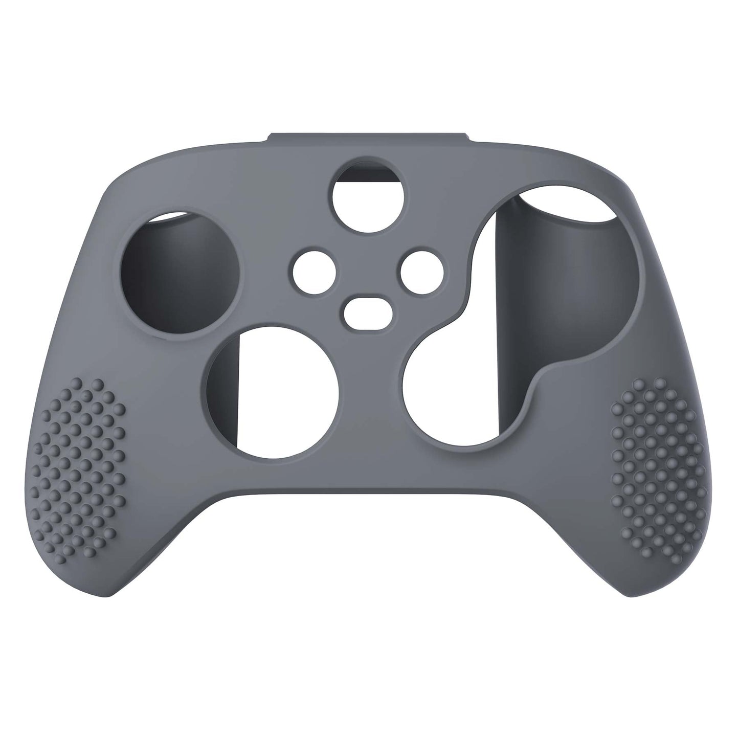 PlayVital Gray 3D Studded Edition Anti-slip Silicone Cover Skin for Xbox Series X Controller, Soft Rubber Case Protector for Xbox Series S Controller with 6 Black Thumb Grip Caps - SDX3006 PlayVital