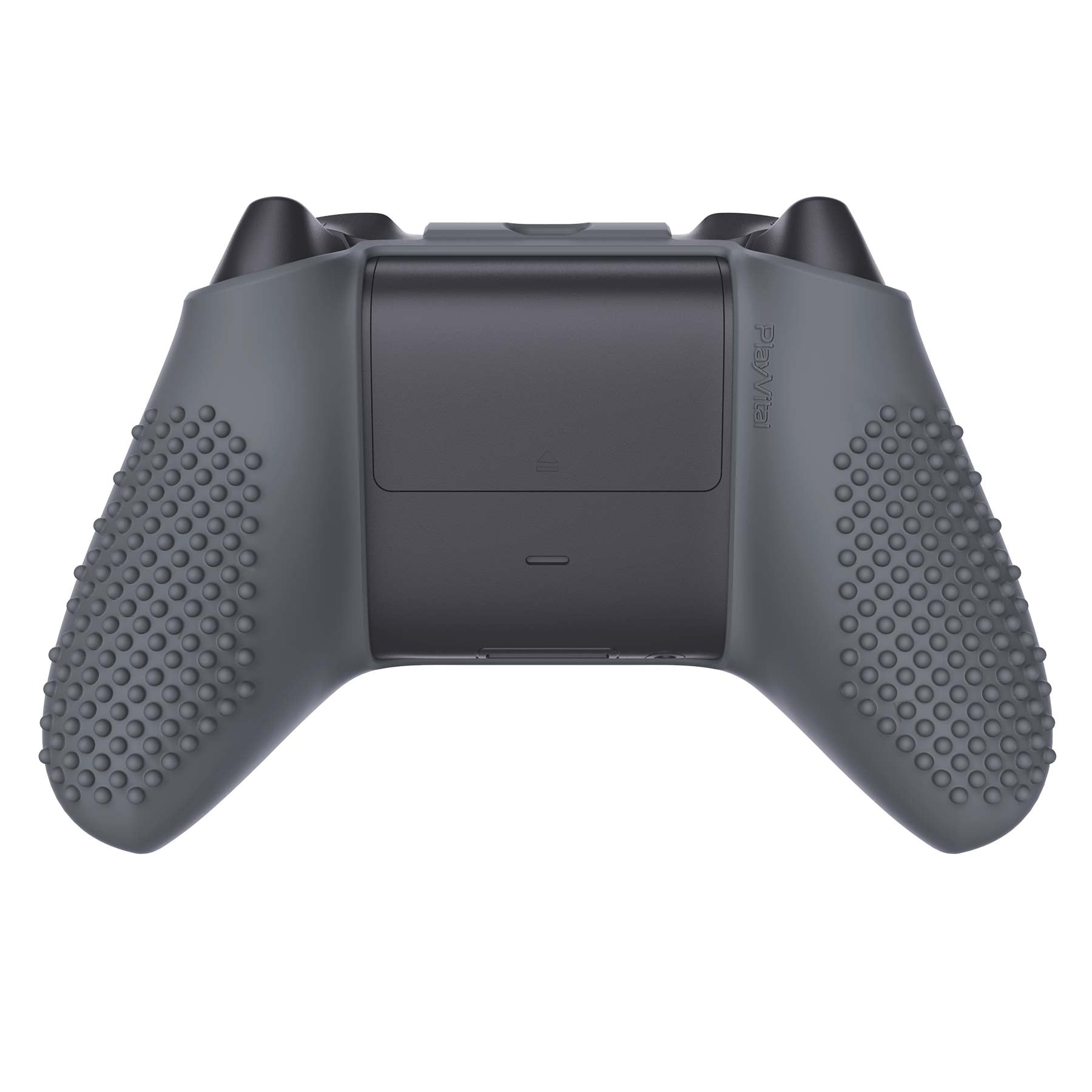 PlayVital Gray 3D Studded Edition Anti-slip Silicone Cover Skin for Xbox Series X Controller, Soft Rubber Case Protector for Xbox Series S Controller with 6 Black Thumb Grip Caps - SDX3006 PlayVital