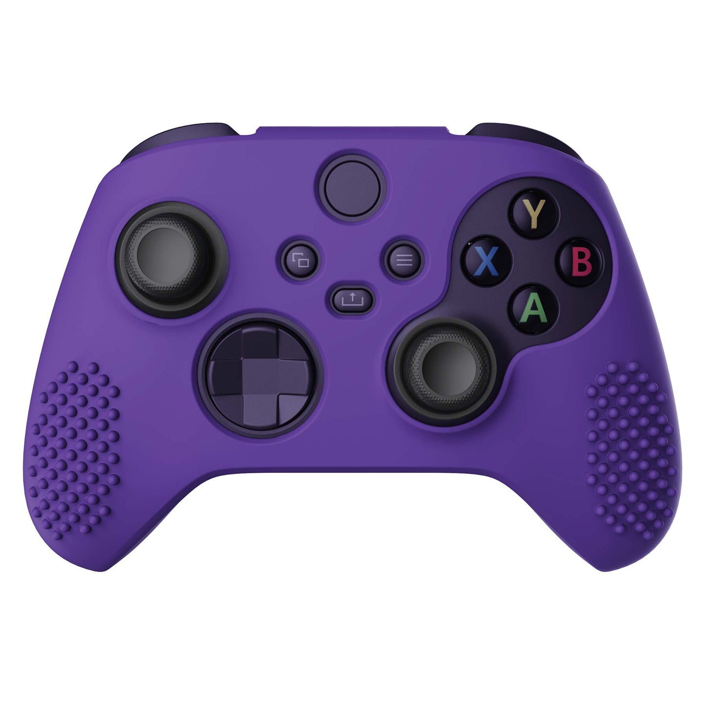 PlayVital Purple 3D Studded Edition Anti-slip Silicone Cover Skin for Xbox Series X Controller, Soft Rubber Case Protector for Xbox Series S Controller with 6 Black Thumb Grip Caps - SDX3007 PlayVital