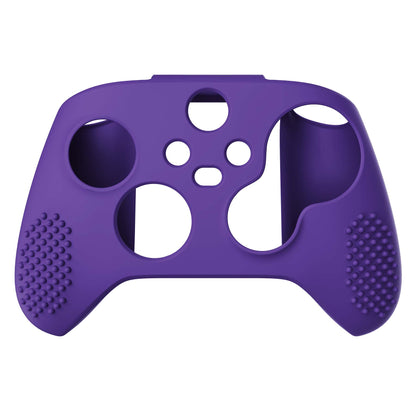 PlayVital Purple 3D Studded Edition Anti-slip Silicone Cover Skin for Xbox Series X Controller, Soft Rubber Case Protector for Xbox Series S Controller with 6 Black Thumb Grip Caps - SDX3007 PlayVital