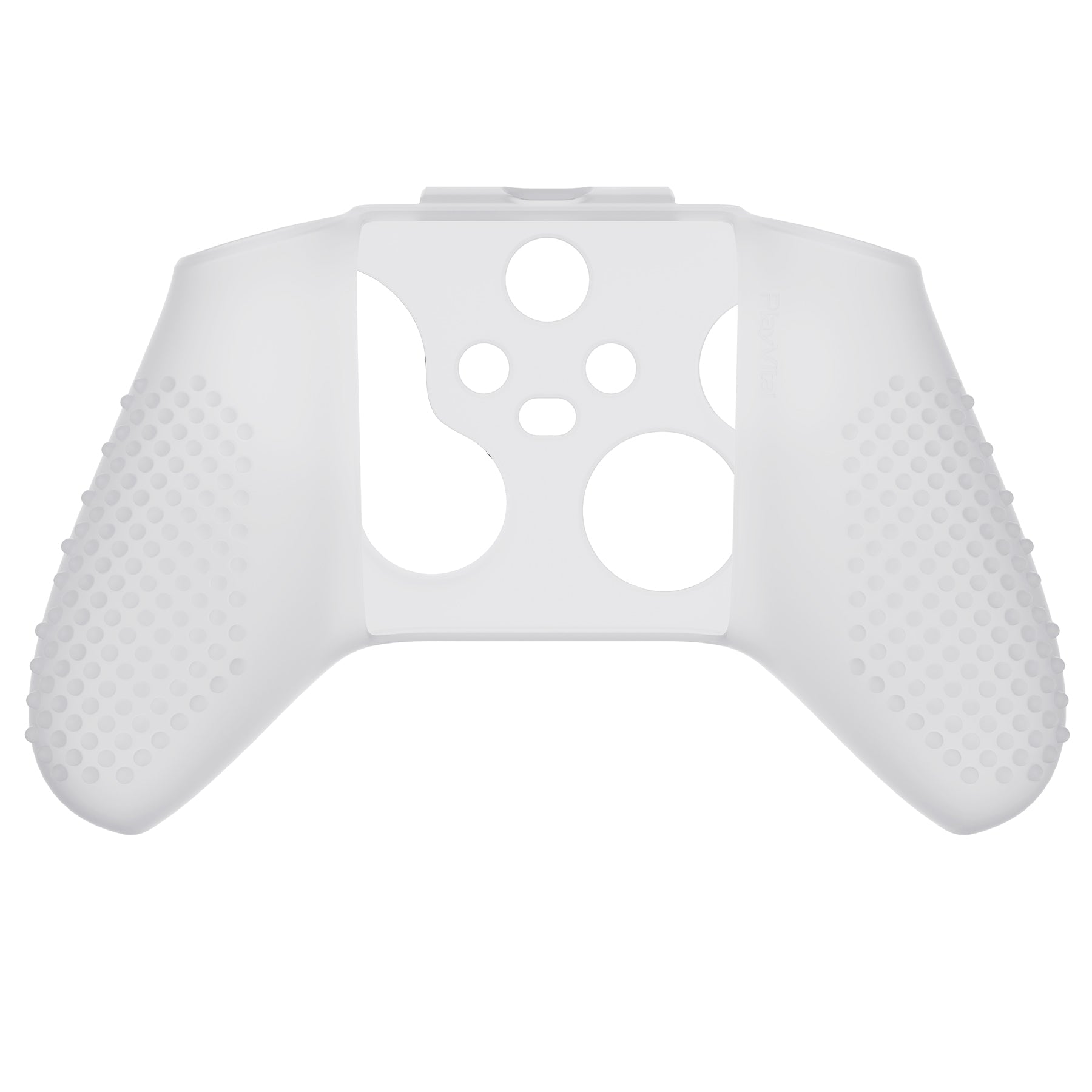 PlayVital Clear White 3D Studded Edition Anti-slip Silicone Cover Skin for Xbox Series X/S Controller, Rubber Case Protector for Xbox Series X/S Controller with 6 Clear White Thumb Grip Caps - SDX3012 PlayVital