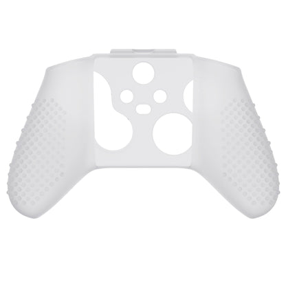 PlayVital Clear White 3D Studded Edition Anti-slip Silicone Cover Skin for Xbox Series X/S Controller, Rubber Case Protector for Xbox Series X/S Controller with 6 Clear White Thumb Grip Caps - SDX3012 PlayVital