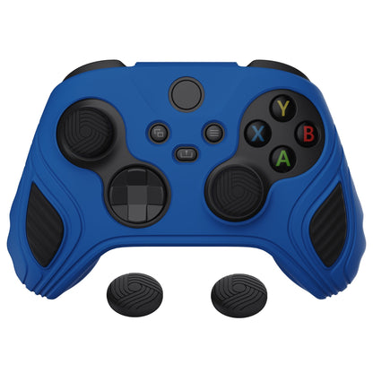 PlayVital Scorpion Edition Two-Tone Anti-Slip Silicone Case Cover for Xbox Series X/S Controller, Soft Rubber Case for Xbox Core Controller with Thumb Grip Caps - Blue & Black - SPX3001 PlayVital