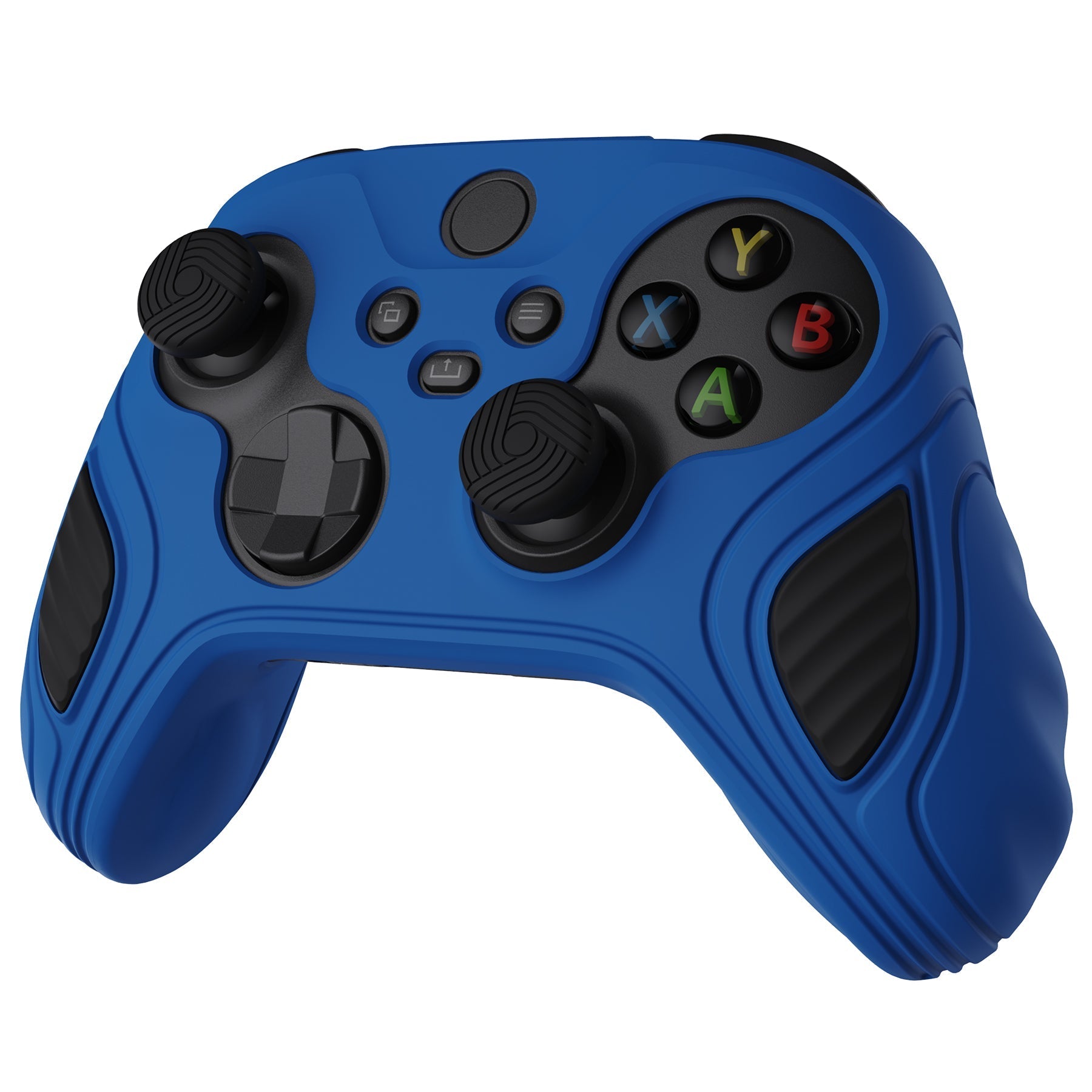 PlayVital Scorpion Edition Two-Tone Anti-Slip Silicone Case Cover for Xbox Series X/S Controller, Soft Rubber Case for Xbox Core Controller with Thumb Grip Caps - Blue & Black - SPX3001 PlayVital