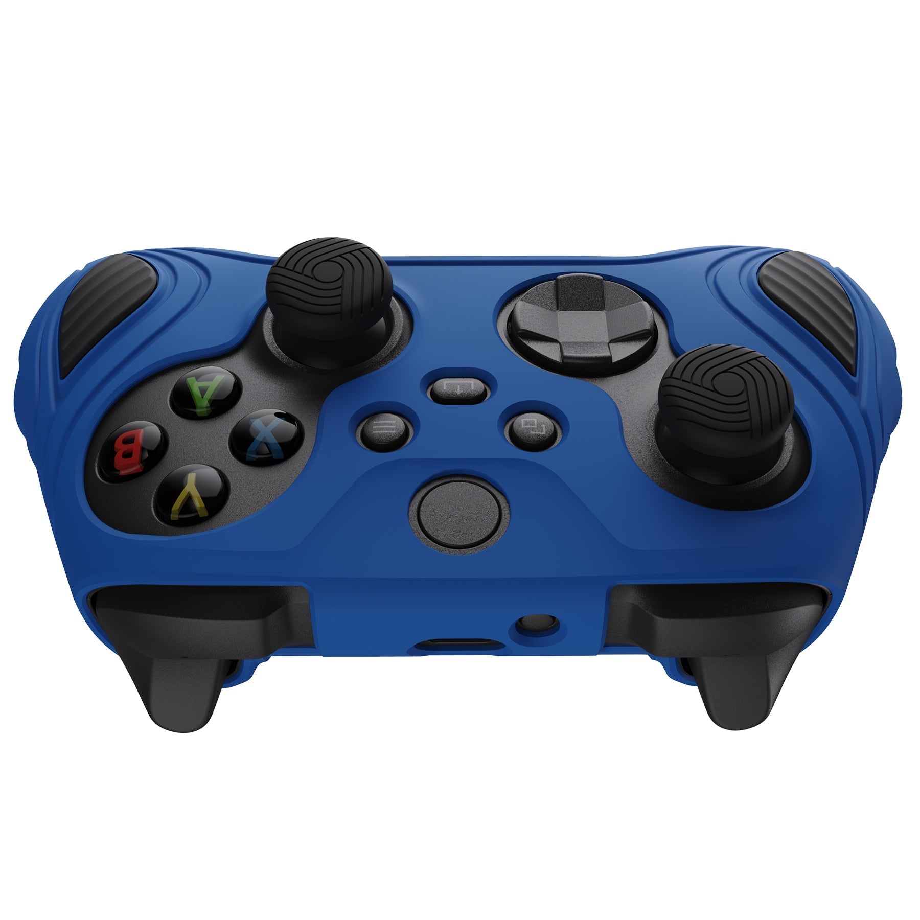 PlayVital Scorpion Edition Two-Tone Anti-Slip Silicone Case Cover for Xbox Series X/S Controller, Soft Rubber Case for Xbox Core Controller with Thumb Grip Caps - Blue & Black - SPX3001 PlayVital