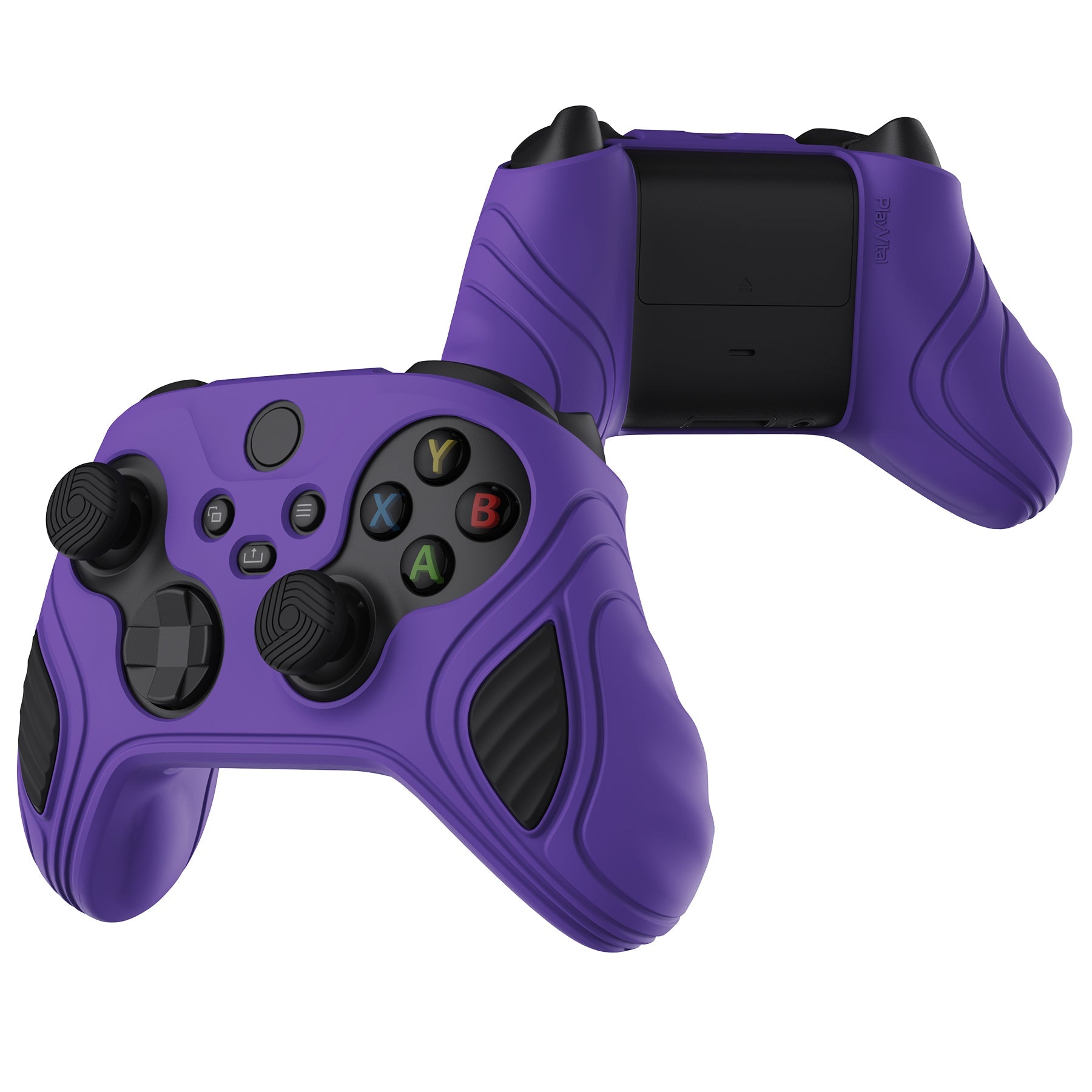 PlayVital Scorpion Edition Anti-Slip Silicone Case Cover for Xbox Series X/S Controller, Soft Rubber Case for Xbox Core Controller with Thumb Grip Caps - Purple & Black - SPX3004 PlayVital