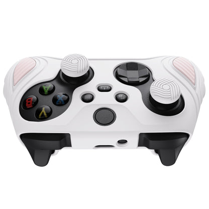 PlayVital Scorpion Edition Anti-Slip Silicone Case Cover for Xbox Series X/S Controller, Soft Rubber Case for Xbox Core Controller with Thumb Grip Caps - White & Pink - SPX3005 PlayVital