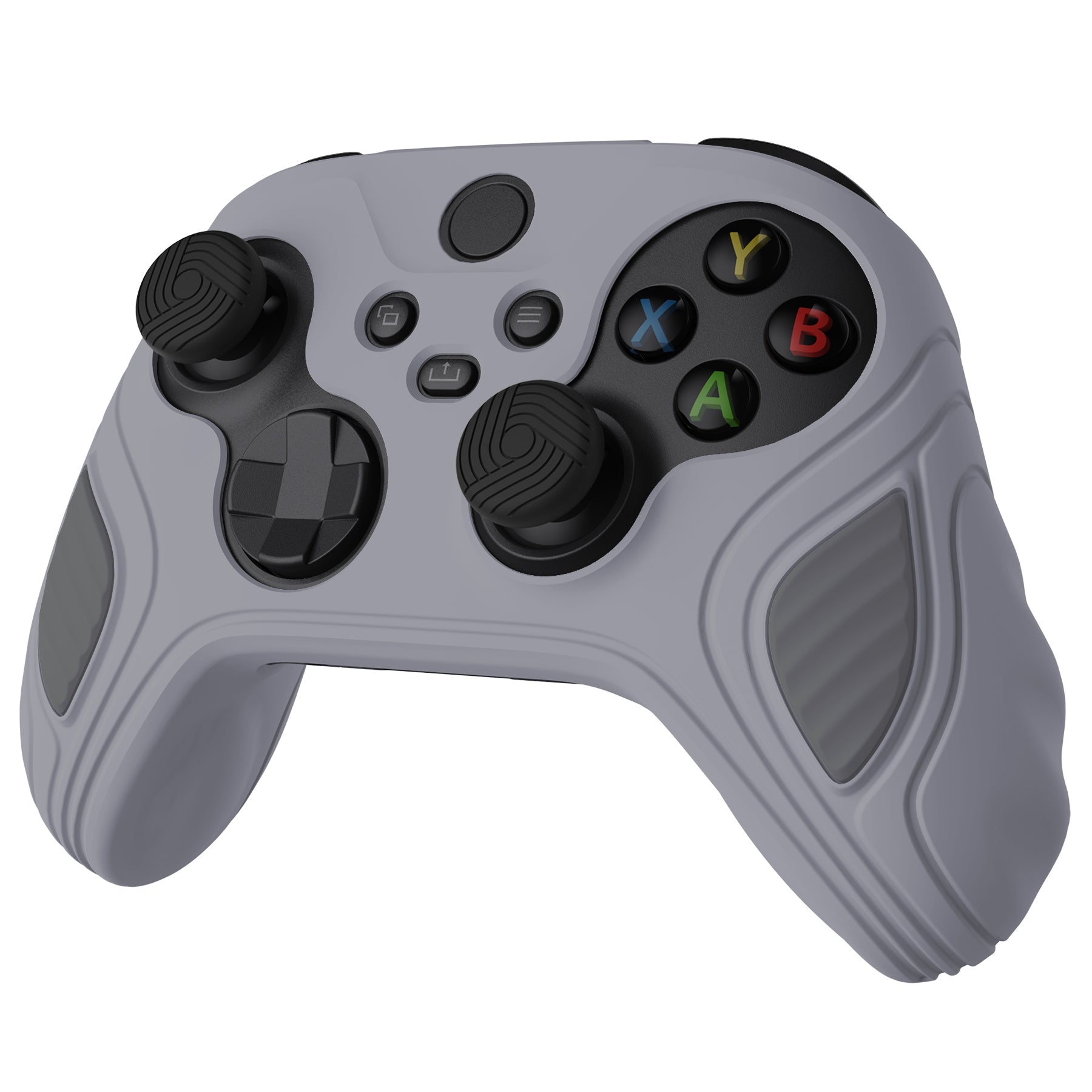 PlayVital Scorpion Edition Two-Tone Anti-Slip Silicone Case Cover for Xbox Series X/S Controller, Soft Rubber Case for Xbox Core Controller with Thumb Grip Caps - Metallic Gray & Dark Gray - SPX3006 PlayVital