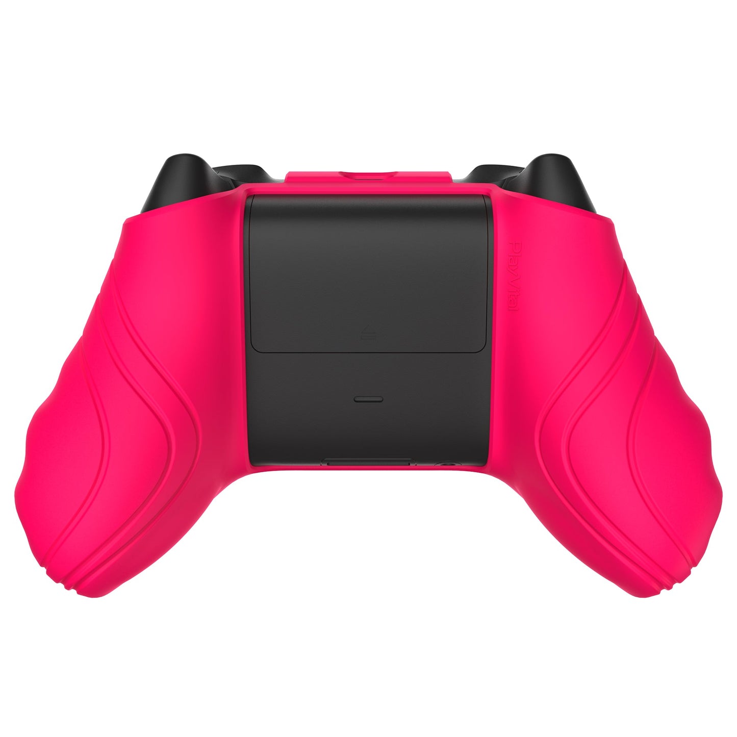 PlayVital Scorpion Edition Two-Tone Anti-Slip Silicone Case Cover for Xbox Series X/S Controller, Soft Rubber Case for Xbox Core Controller with Thumb Grip Caps - Bright Pink & Black - SPX3007 PlayVital