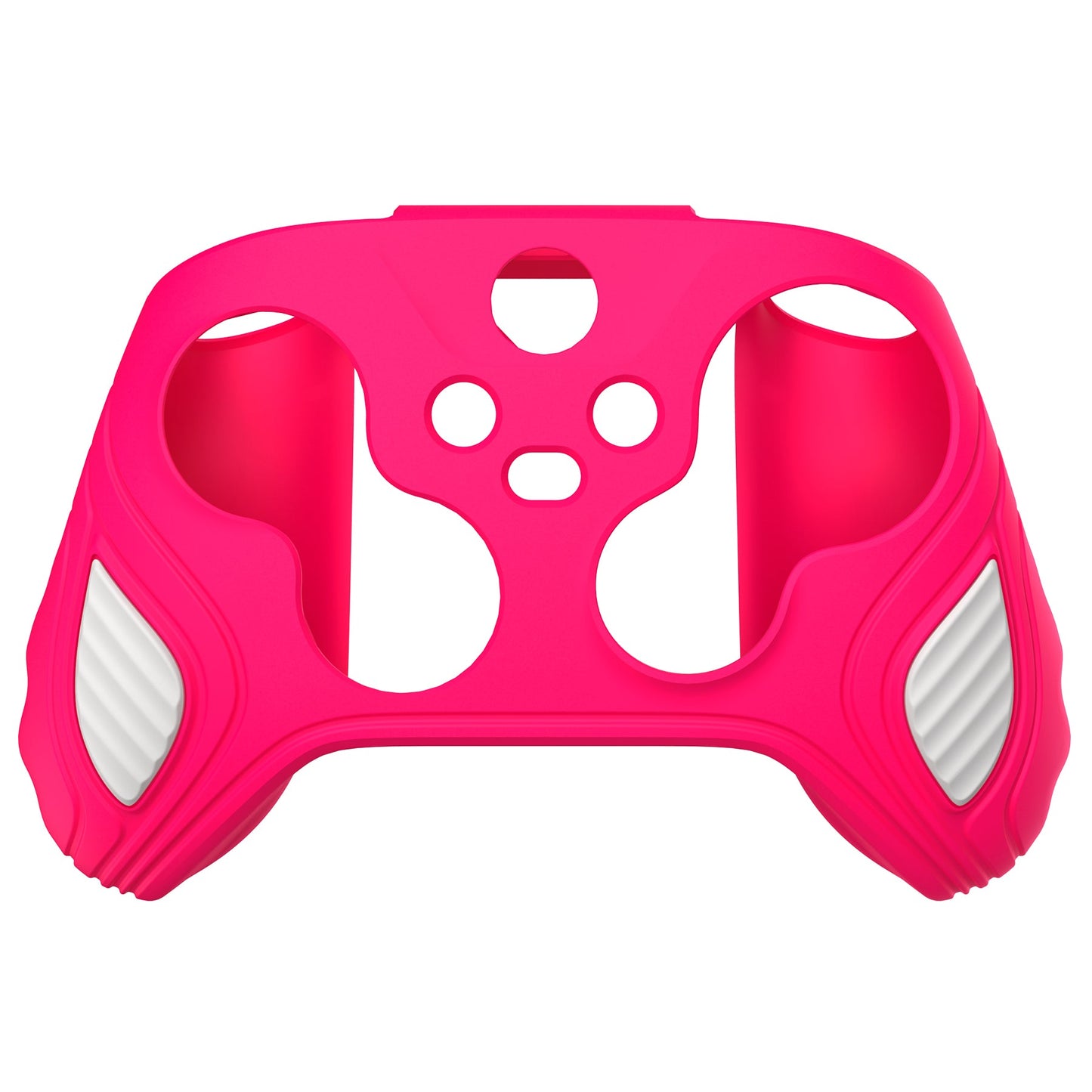 PlayVital Scorpion Edition Two-Tone Anti-Slip Silicone Case Cover for Xbox Series X/S Controller, Soft Rubber Case for Xbox Core Controller with Thumb Grip Caps - Bright Pink & White - SPX3008 PlayVital