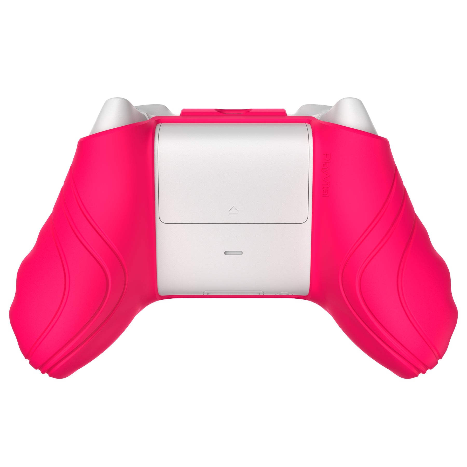 PlayVital Scorpion Edition Two-Tone Anti-Slip Silicone Case Cover for Xbox Series X/S Controller, Soft Rubber Case for Xbox Core Controller with Thumb Grip Caps - Bright Pink & White - SPX3008 PlayVital