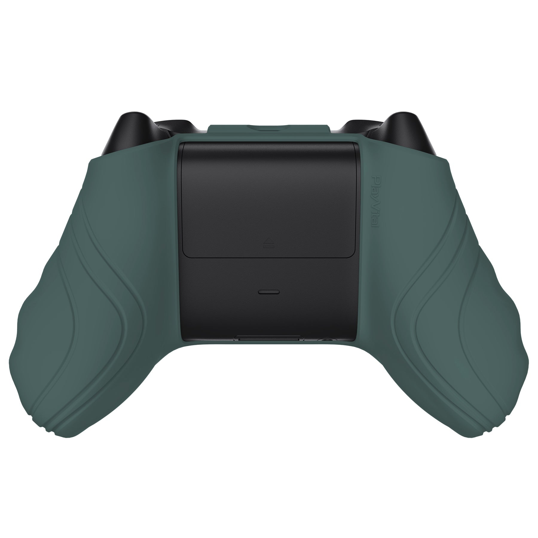 PlayVital Scorpion Edition Two-Tone Anti-Slip Silicone Case Cover for Xbox Series X/S Controller, Soft Rubber Case for Xbox Core Controller with Thumb Grip Caps - Templeton Gray & Jade Grey -SPX3009 PlayVital