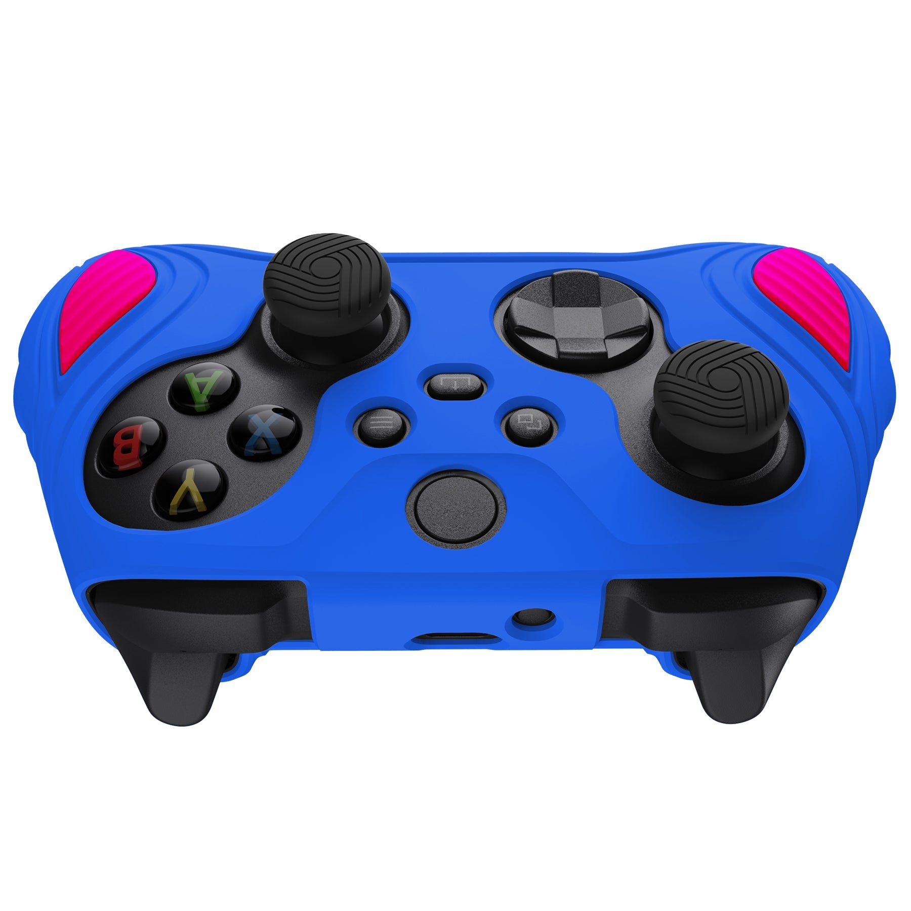 PlayVital Scorpion Edition Two-Tone Anti-Slip Silicone Case Cover for Xbox Series X/S Controller, Soft Rubber Case for Xbox Core Controller with Thumb Grip Caps - Primary Blue & Bright Pink -SPX3010 PlayVital