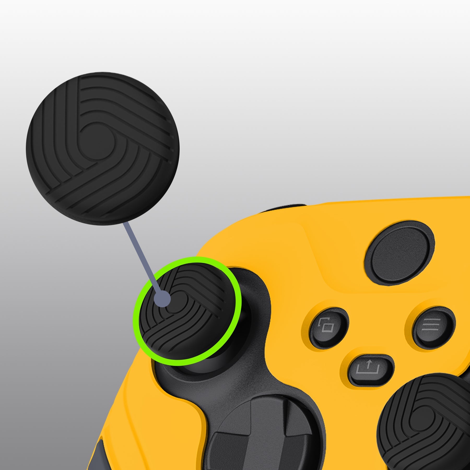 PlayVital Scorpion Edition Two-Tone Anti-Slip Silicone Case Cover for Xbox Series X/S Controller, Soft Rubber Case for Xbox Core Controller with Thumb Grip Caps - Caution Yellow & Graphite Gray -SPX3011 PlayVital