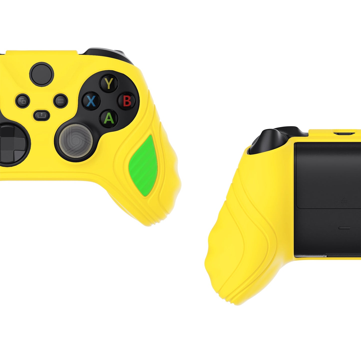 PlayVital Scorpion Edition Anti-Slip Silicone Case Cover for Xbox Series X/S Controller, Soft Rubber Case for Xbox Series X/S Controller with Thumb Grip Caps - Legend Yellow & Green -SPX3013 PlayVital