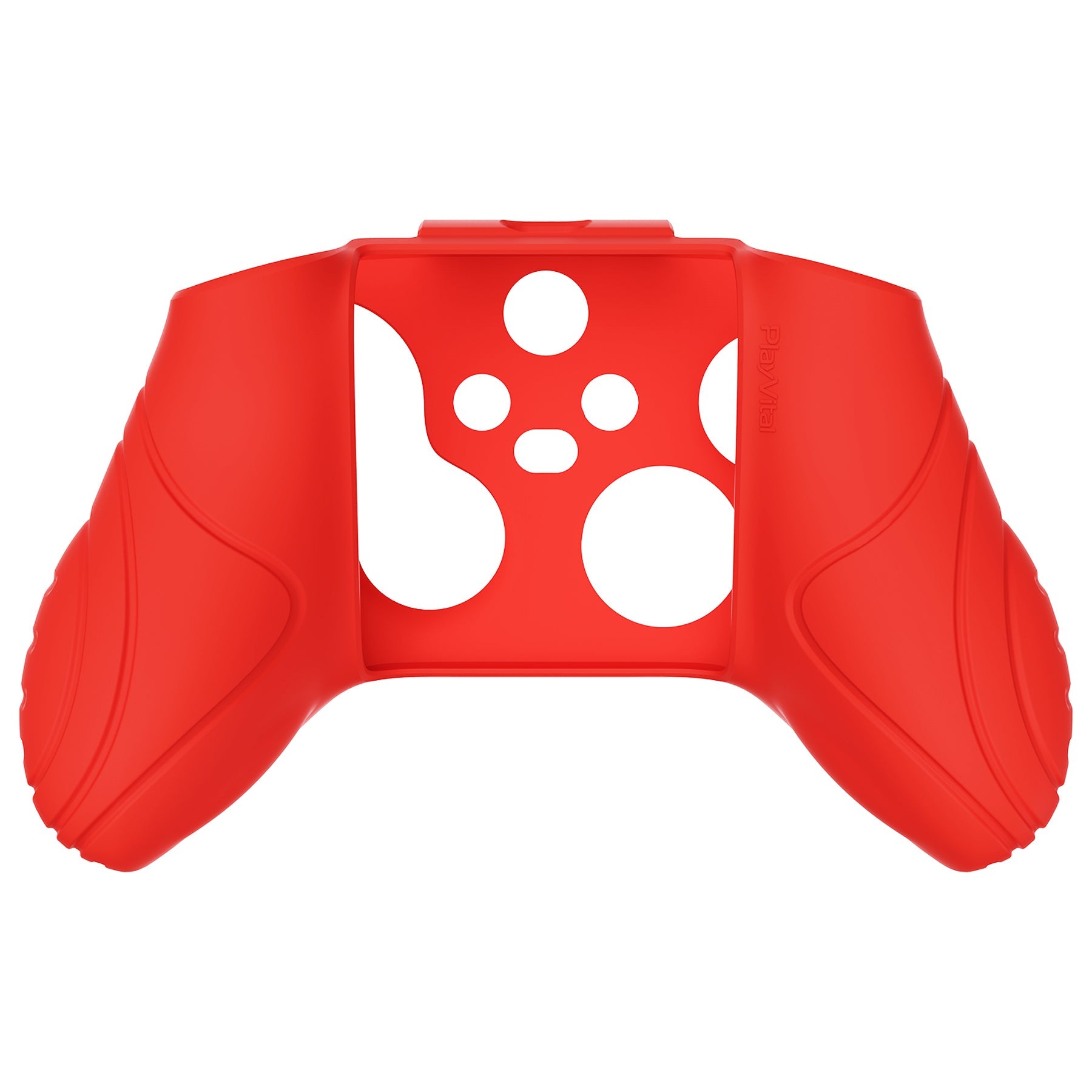 PlayVital Samurai Edition Passion Red Anti-slip Controller Grip Silicone Skin, Ergonomic Soft Rubber Protective Case Cover for Xbox Series S/X Controller with Black Thumb Stick Caps - WAX3014 PlayVital